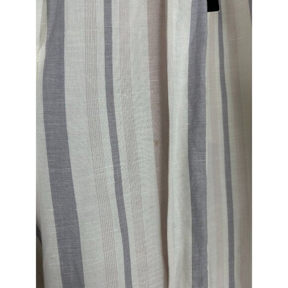 Express Pants Womens 16S/16C White Pink Gray Striped Ankle High RiseNWT - Picture 7 of 13